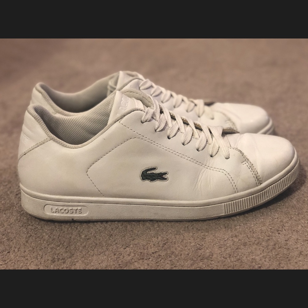Men’s Lacoste Tennis Shoes - white, size 8.5